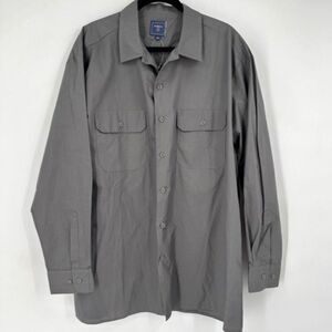 NWT Hisea Men's Long Sleeve Collared Classic Button-Down Shirt Gray Size‎ 2XL